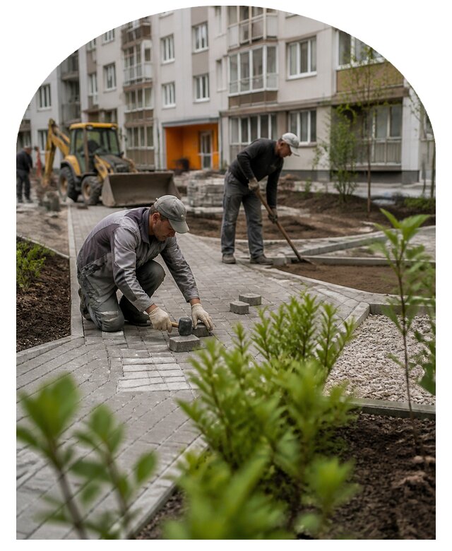 Благоустройство двора многоквартирного дома в Саянске